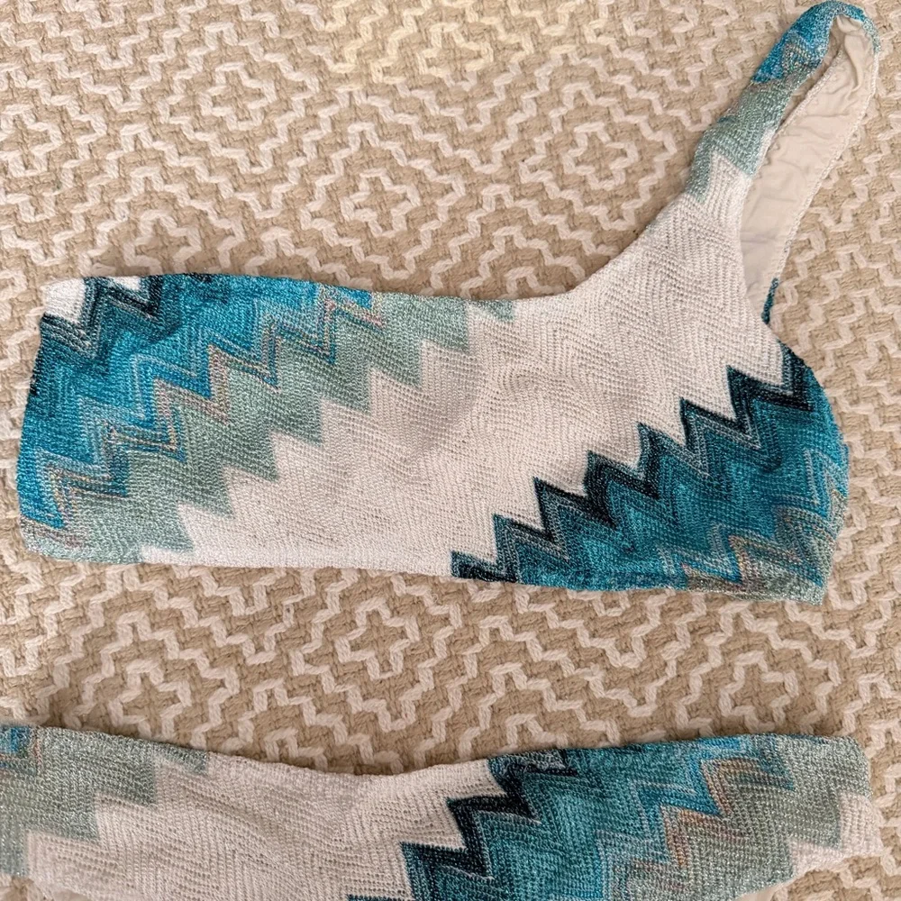 Missoni monospalla One-Shoulder Blue and White Swim Set - Picture 4 of 6